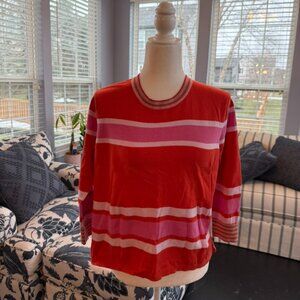 CAbi Orange & Pink Pullover S